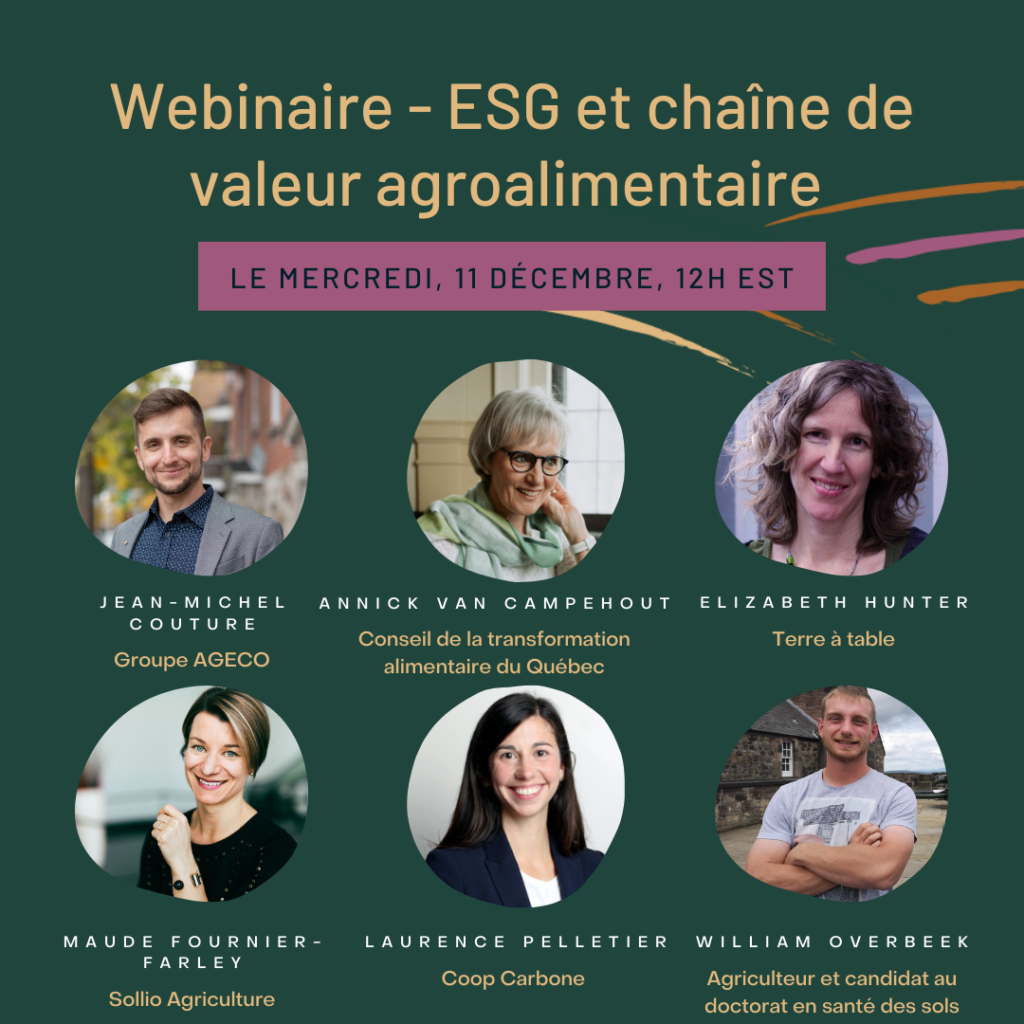 Webinaire ESG et chaîne de valeur agroalimentaire
