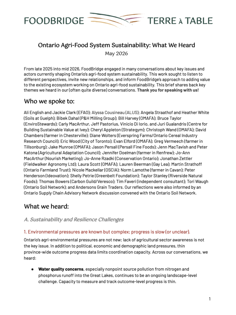 ‘What We Heard’ ON Agri-Food Sustainability ‘Rapid Review’ Summary (May 2026)
